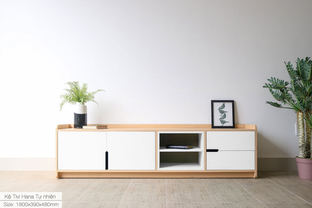 Kệ tivi Hana Trắng - Tự Nhiên