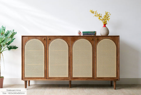 Sideboard cánh mây Anna Nâu Đỏ