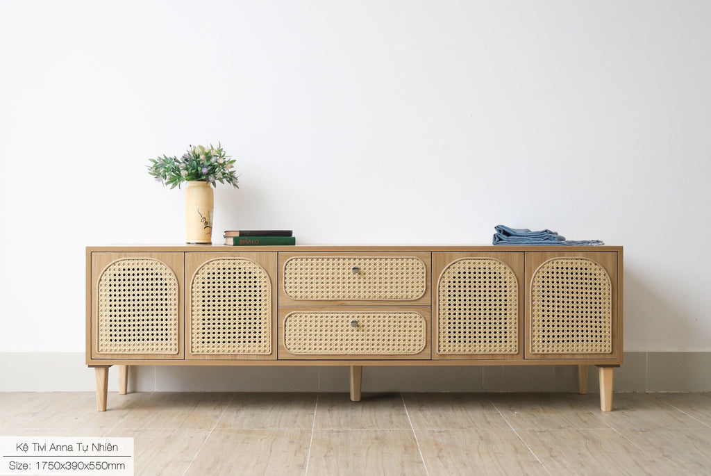 Kệ tivi cánh mây Anna Tự Nhiên