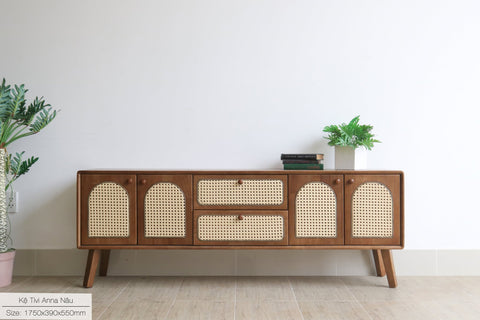 Kệ tivi Anna Nâu GỖ CAO SU