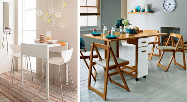 Phòng bếp diện tích nhỏ chọn bộ bàn ăn thế nào?
