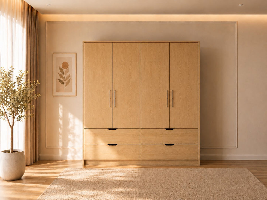 Tủ áo MDF melamin Teana Tự nhiên
