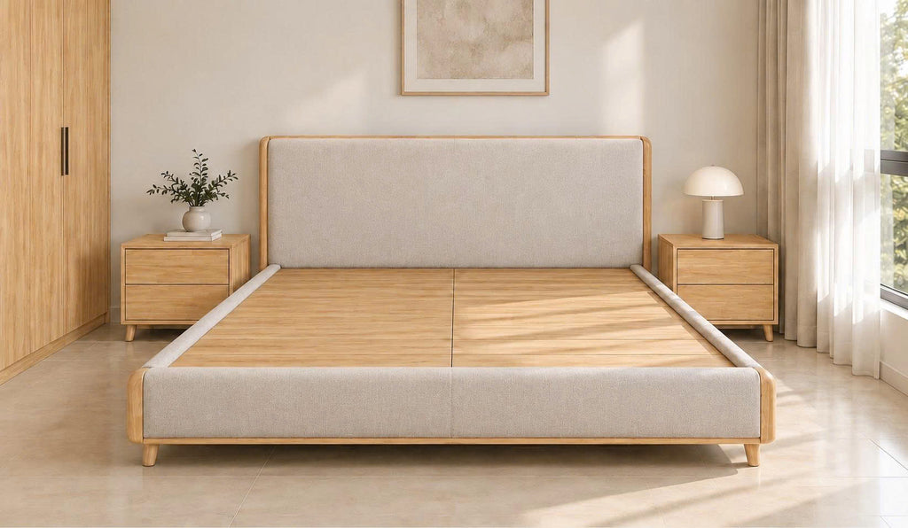 (Bọc vải) Giường gỗ Ari