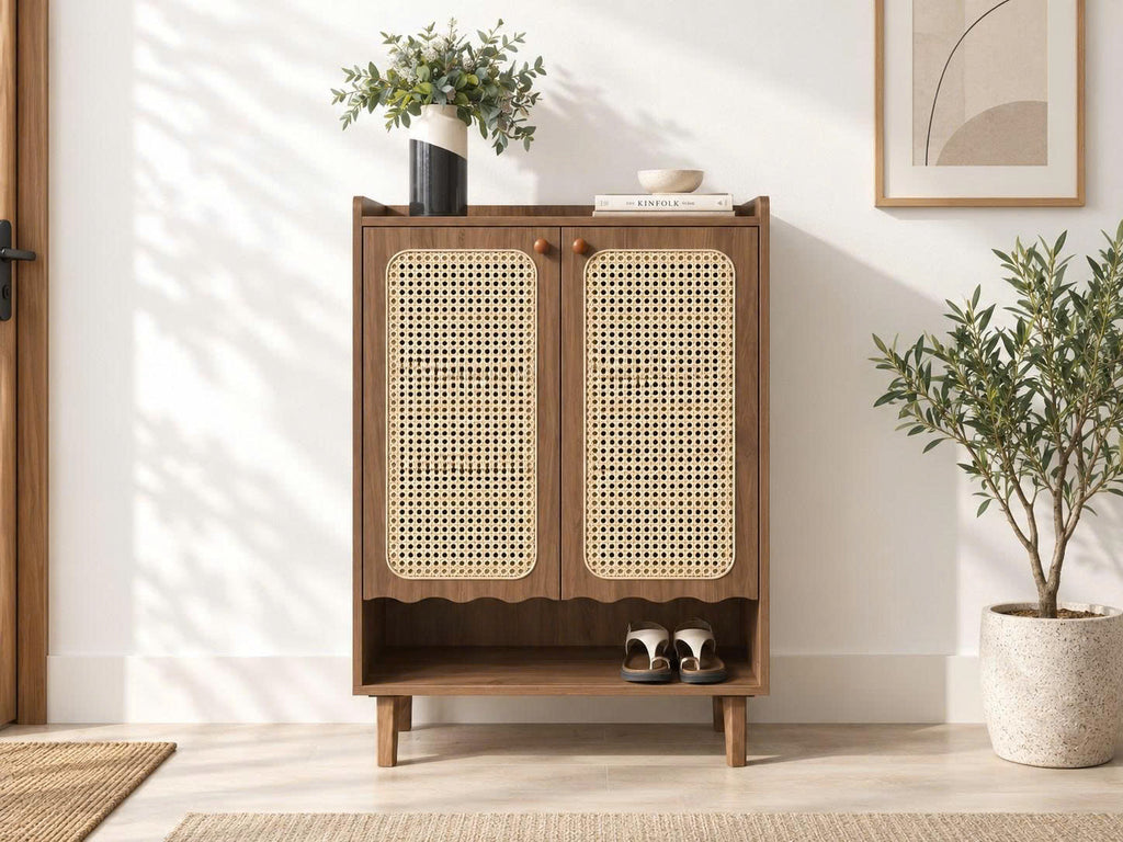 Tủ Giày Cánh Sóng MDF Nâu