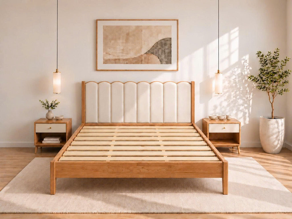 (gỗ bọc nệm) Giường Nuna