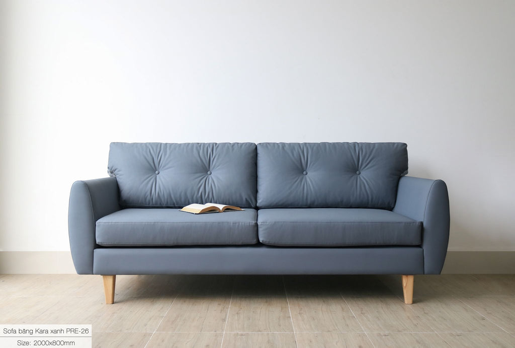 Sofa băng Kara Da pu xanh