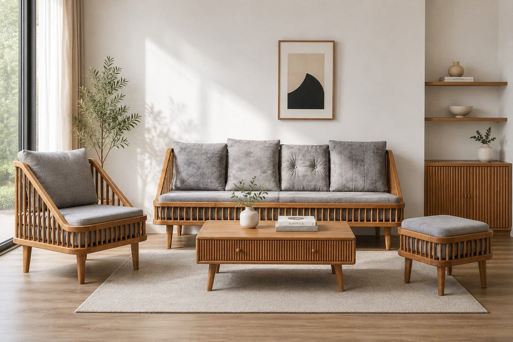 BỘ SOFA KEN TỰ NHIÊN XÁM