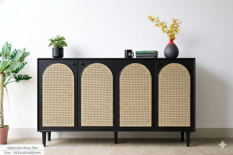Sideboard cánh mây Anna Đen