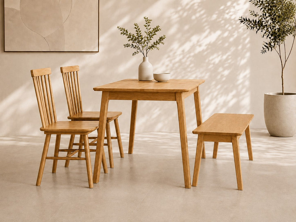 Bộ bàn ăn Rio tự nhiên & Bench
