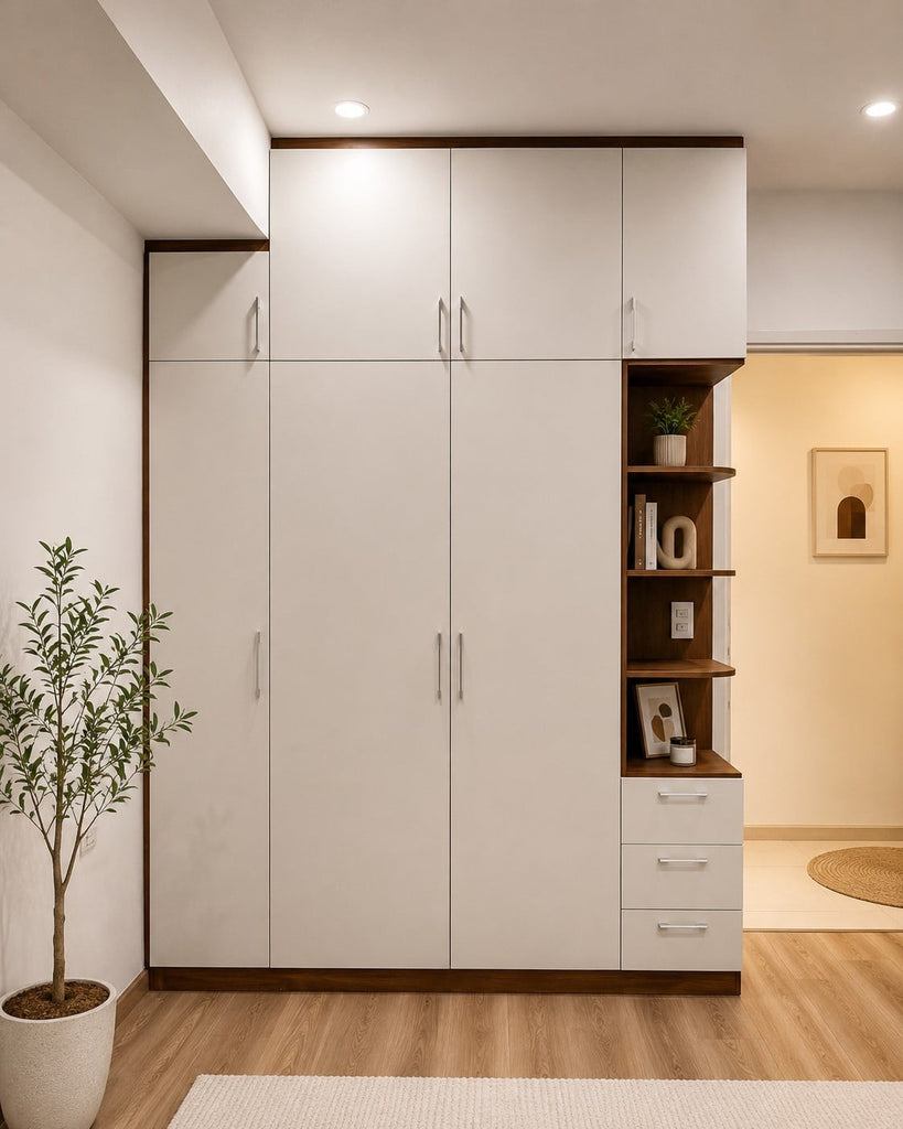 Tủ áo MDF NÂU +  TRẮNG