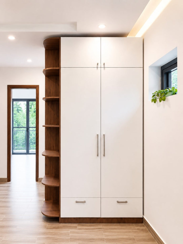 (MDF melamin) Tủ áo MDF NÂU +  TRẮNG
