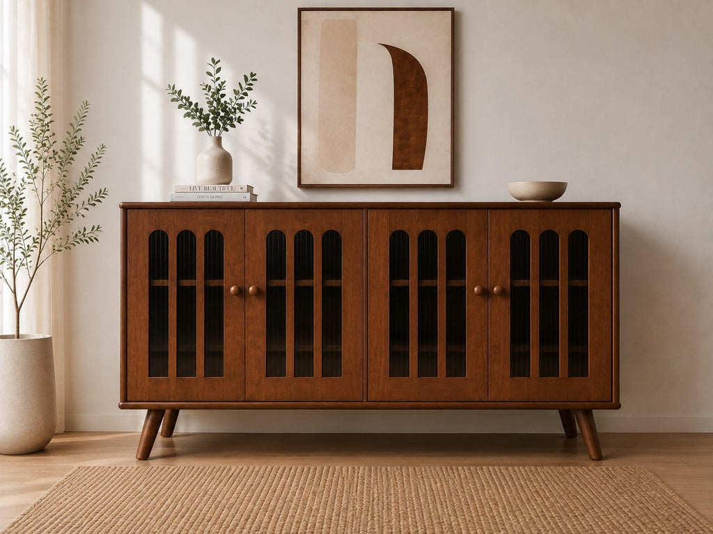 SIDEBOARD AMI 4 CÁNH NÂU