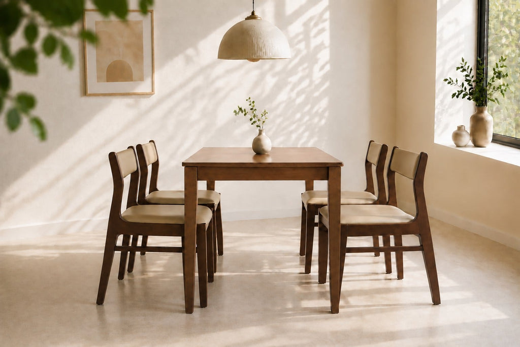 Bộ bàn ăn Tina Nâu 4 ghế