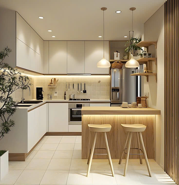 Tủ bếp tông màu hiện đại