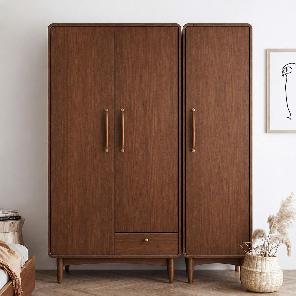 Tủ áo gỗ tự nhiên CS - 01( màu nâu )