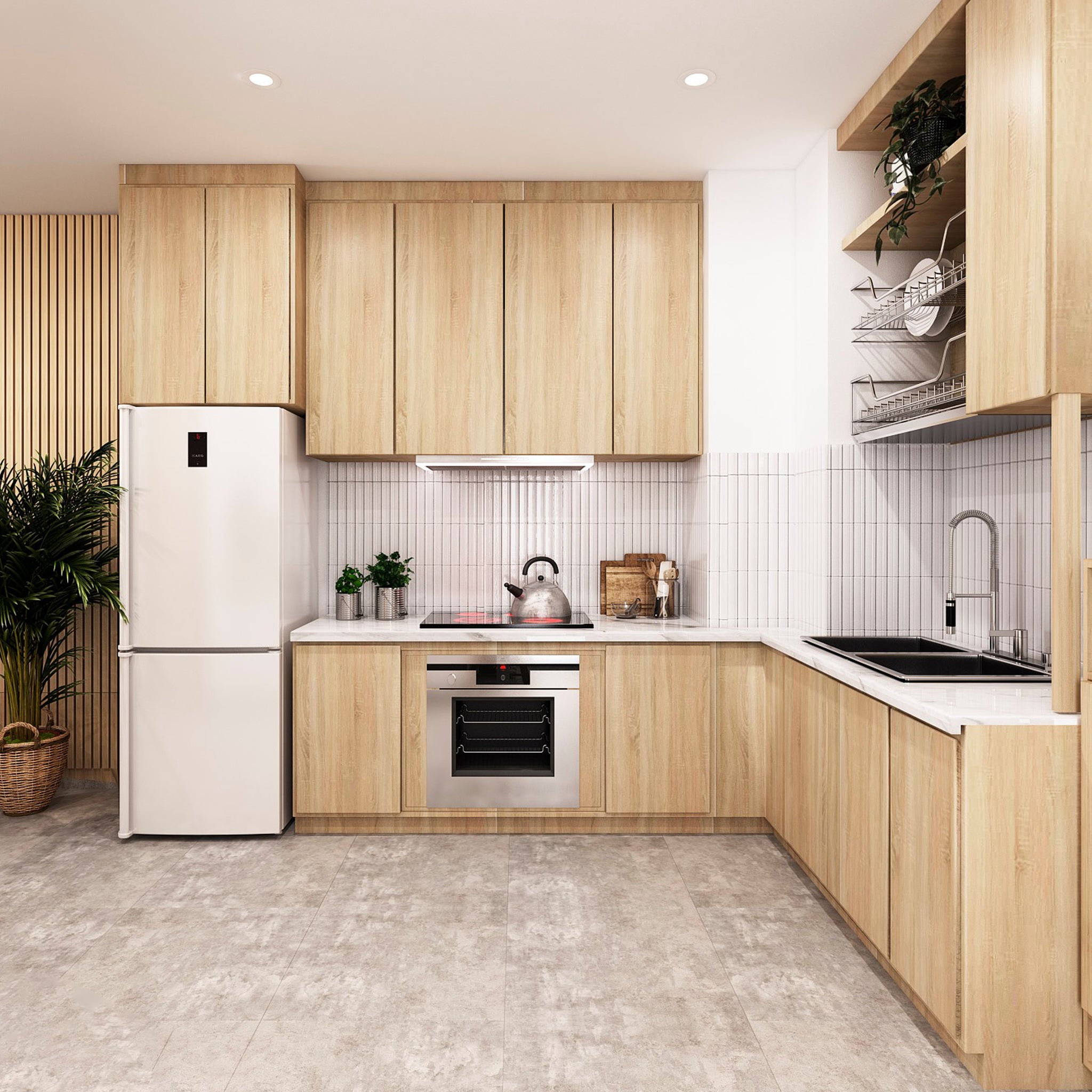 Tủ Bếp góc L – MODERN HOUSE